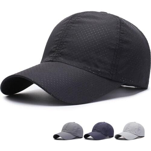 Men Women SunShade Breathable Baseball Mesh Hole Cap Summer Outdoor Sports Sunscreen Hip Hop Adjustable Quick Drying Hats P31