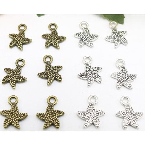 Jewelry finding & components diy make up accessory Small starfish pendant double-sided starfish diy bracelet material 1182