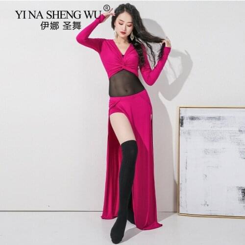 New Oriental Dance Suit Women Sexy Long Sleeve Top Split Skirt Practice Clothes Female Elegant Professional Performance Clothing