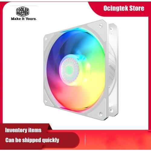 Cooler Master SICKLEFLOW120 white version 5V 3PIN ARGB 12cm PWM addressable silent chassis fan 120mm ARGB light effect fan