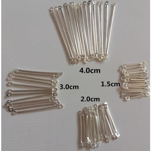 Hot Wholesale 100pcs Double Hole 1.5/2.0/3.0/4.0cm Connectors Clasp Hooks Hanging Rod Handmade Earrings DIY Jewelry Accessories