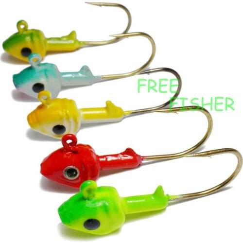 Lot of 50 Jigs Head 5 Colors 5g Fishing Lures Bait Artificial Bait