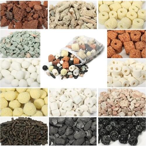12 IN 1 Aquarium Filter Material Ceramic Biochemical Ball Fish Tank Medium Aquarium Accessories Gift Net Bag