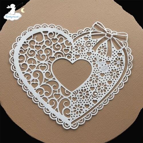 Bunnymoon Big Heart Stencil Metal Cutting Dies For Scrapbooking Practice Hands-on DIY Album Card Craft Decoration