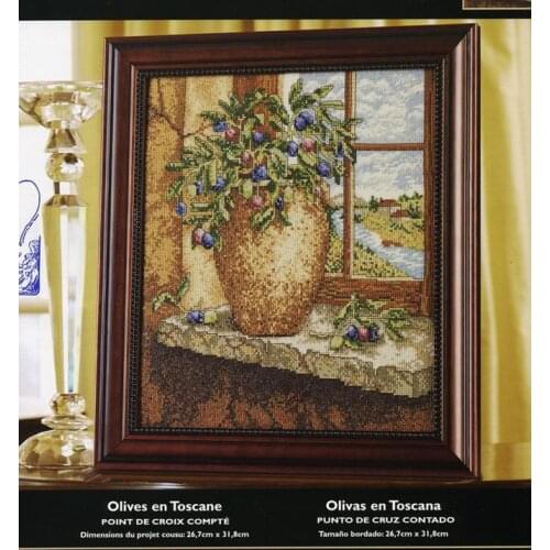 Stich Cross Stitch Kits Craft Bucilla 43997 Tuscan olives 36-41 Counted cross stitch Needlework Embroidery Cross-Stitching