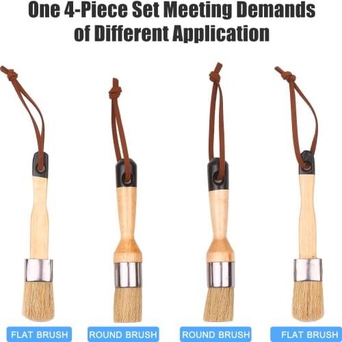 Paint Brushes Set Household Paint Brushes Includes Round/Pointed/Flat Brush with Ergonomic Handle Painting and Waxing Tool