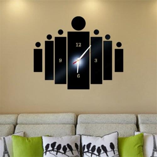 New special design diy wall clocks for room living room study quartz wall watches mirror acrylic material wall sticker