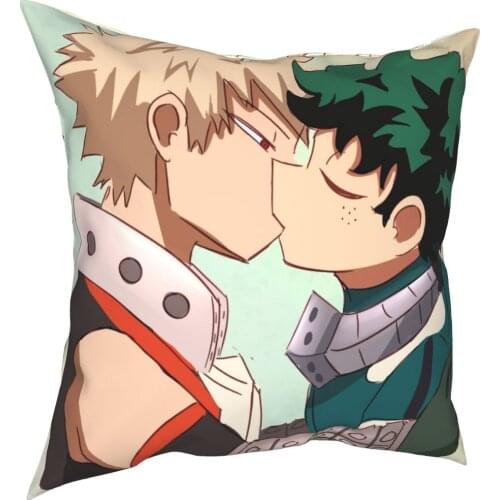 Bakudeku Kiss My Hero Academia Pillowcase Printing Polyester Cushion Cover Decor Pillow Case Cover Car Zipper 40*40cm