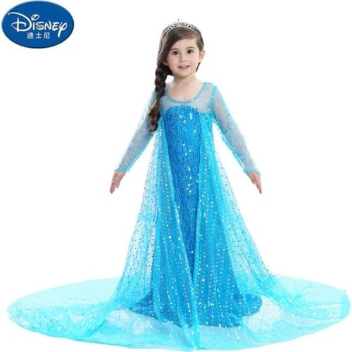 Disney 2019 new doll accessories skirt girls Frozen short-sleeved dress elsa princess dress Halloween childrens clothing