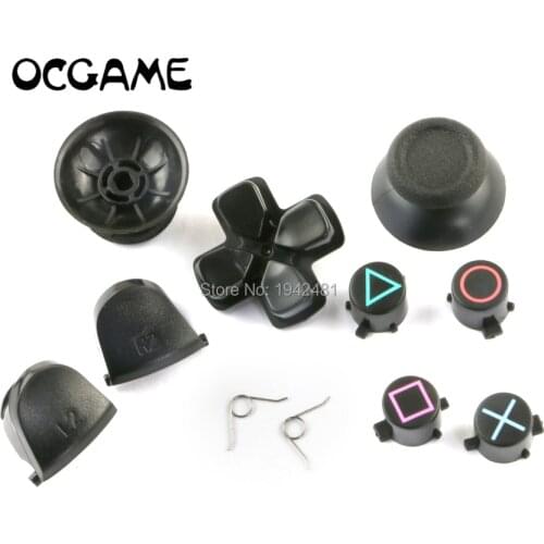 OCGAME 30sets/lot Black Full Sets Replacement Parts Buttons For PS4 Controller repair parts