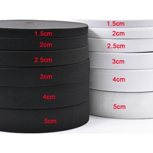 Wholesale 40Yards Elastic Rubber Band Clothing Accessories Nylon Webbing Garment Sewing Accessories Width 1.5cm 2cm 3cm 4cm 5cm