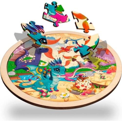 64PCS childrens wooden creative puzzle cartoon dinosaur animal traffic logical jigsaw puzzle board educational toy for kids boy