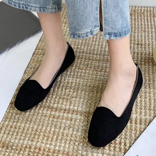 Plus Size 35-43 Women Flats Candy Color Slip on Flat Shoes Woman Loafers Faux Suede Comfortable Shoes Shallow zapatos mujerL