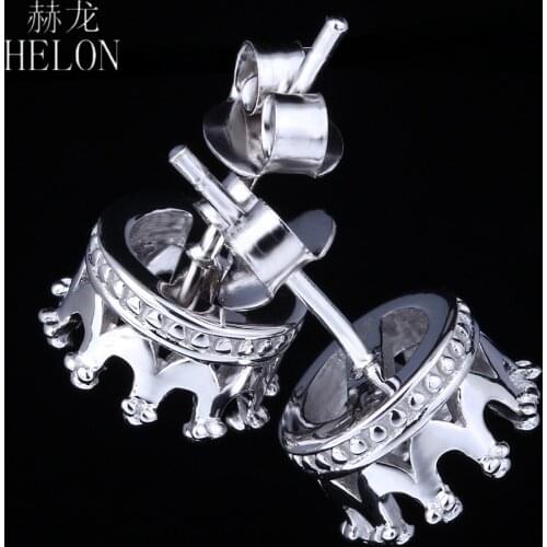 Sterling Silver 925 Women Stud Earrings Vintage Engraved Solitaire Trendy Fine Jewelry Semi Mount Earrings Fit 6.5mm Round cut