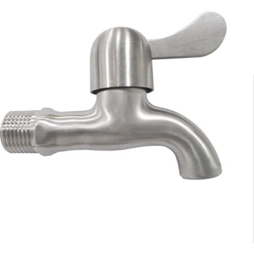 304 Stainless Steel Fast Open Faucet Wall Mounted Taps Bibcocks Cold Water Faucet Washing Machine Mop Pool Taps