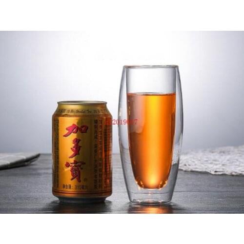Heat resistant double glass champagne glass lemon glass