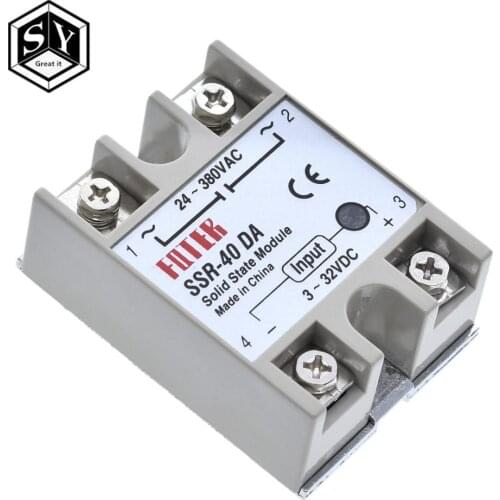 Solid state Relay SSR-10DA SSR-25DA SSR-40DA SSR-50DA 10A 25A 40A 50A actually 3-32V DC TO 24-380V AC SSR 10DA 25DA 40DA 50DA