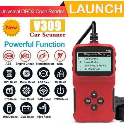 Upgraded V309 Car Fault Code Reader OBD2 Car Diagnostic Scanner Automotive Erase/Reset Fault Codes Diagnostic Auto Accessories