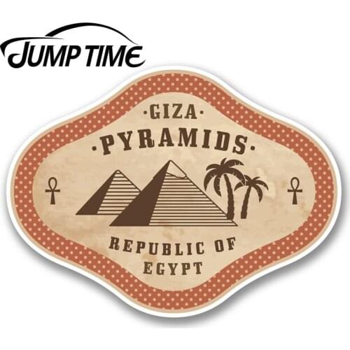 Jump Time Egypt Giza Pyramids Vinyl Sticker Decal Travel Luggage Tag LabelDecal Car Window Bumper Car Accessories