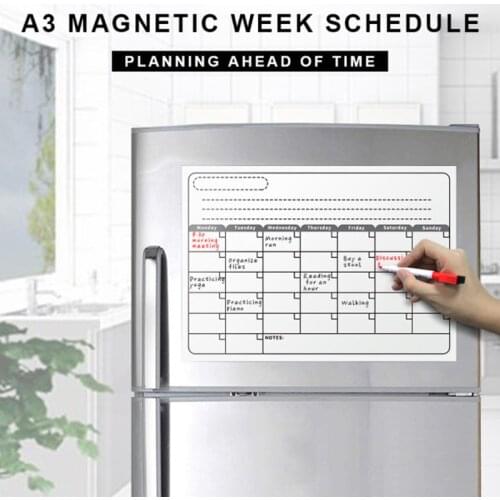 YIBAI A3 Monthly Calendar Magnetic Board Dry Erase Whiteboard Drawing For Kitchen School Home Fridge Planner 30*42cm