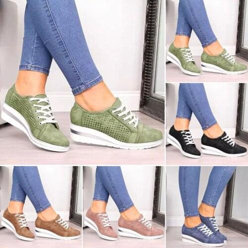 Women Running Shoes Casual Walking Platform Sneakers Sports Lace-up Shoes for Fall Spring New