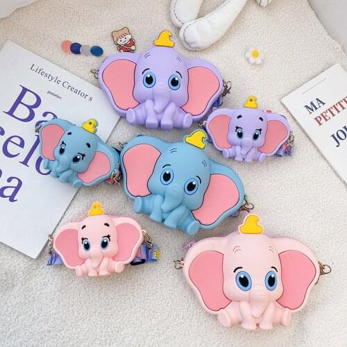 Cute Cartoon Elephant Women Bag New Style Portable Coin Bag Soft Silicone One Shoulder Messenger Bags Fashion Clutch Handbags