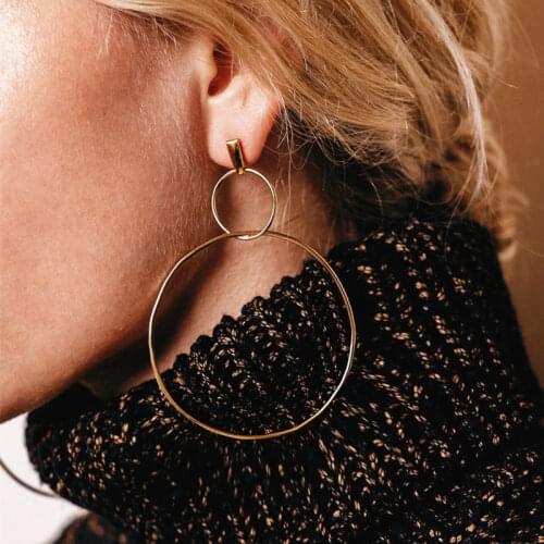 2019 New Fashion Jewelry Women Minimalist Punk Circle Earring Brincos Geometric Bijoux pendientes mujer One Direction wholesale
