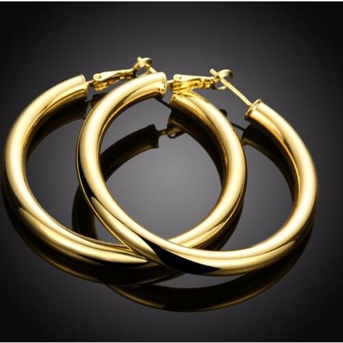 Wedding Fashion Big Circle Twisted Hoop Earrings Gold Color Silver color Women Wholesale jewelry Top Quality engagement charms