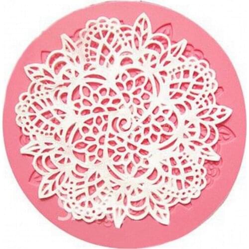 1Pcs Round Crown Shape Cake Silicone Mat Sugar craft Fondant Cake Decorating Tools Kitchen Baking Silicone Lace Molds