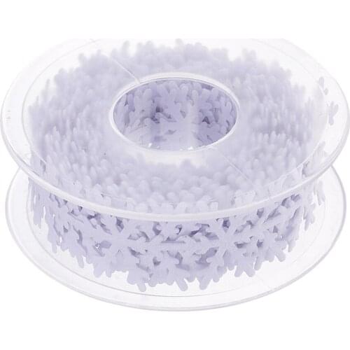 10 Meters Polyester Snowflake Ribbon Lace Trim Embellishment for Christmas Gift Wrapping Decoration
