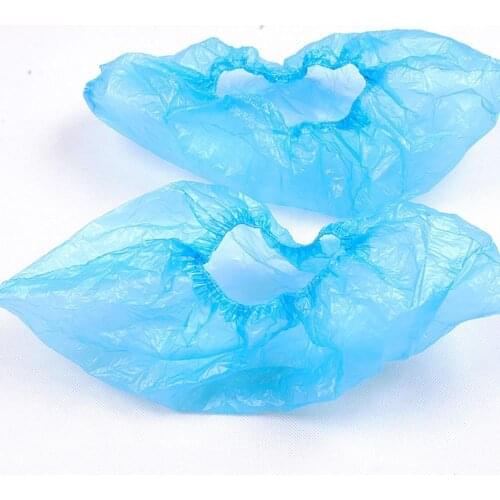 100Pcs disposable plastic ultra-thin outdoor rainproof carpet cleaning shoe cover blue waterproof shoe cover