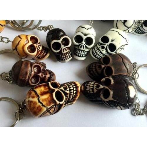 Free Shipping 16 pcs yqtdmy Keychain New charm ancient skull jewelry DIY accessories