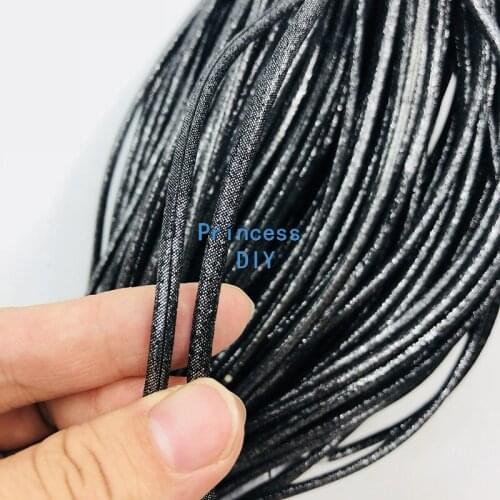 5M/Lot Jewelry Making Finding 3mm Black Cord Shiny PU Fiber Leather Round Rope Strip DIY Bracelet Necklace Choker Craft Material