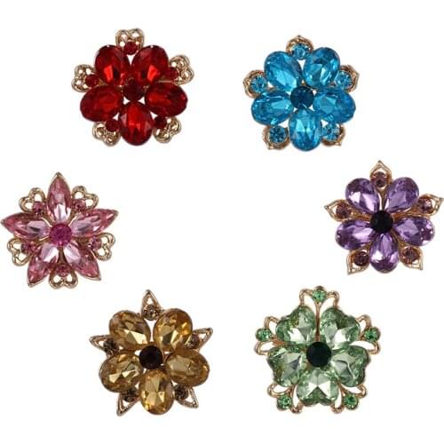 Acrylic Flower Small Brooches For Women Safety Muslim Hijab Pins Fashion Scarf Brooch