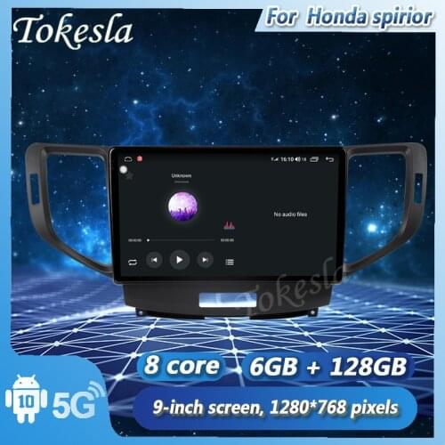 Tokesla Android 11 Car Radio Audio MP5 Intelligent Touch Central Multimedia Screen System carplay For Honda spirior 2009-2013