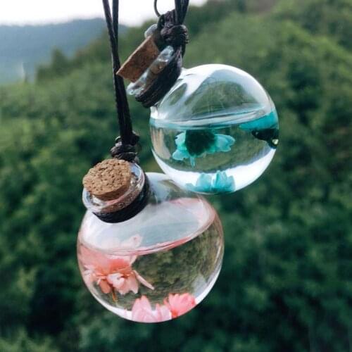Car Dry Flower Empty Perfume Essential Oil Bottle Air Freshener Hanging Ornament