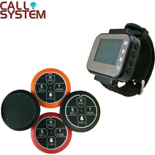 433.92mhz Wireless Waiter Calling System Watch Pager Receiver with 5 Call button Restaurant Equipment