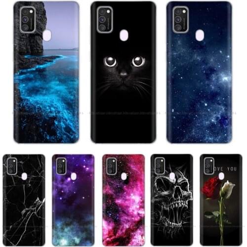 Back Cover Case for Samsung Galaxy M31 M315F 6.4" Anti-knock Soft TPU Silicone Phone Protective Shell Cases Cover Painted Coque