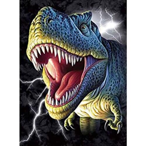 Diy 5d diamond painting dinosaur picture full square / round animal diamond mosaic sticker rhinestone crafts