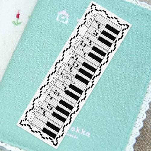DIY Craft Stich Cross Stitch Bookmark Staff Music Plastic Fabric Needlework Embroidery Crafts Counted Cross-Stitching Kit