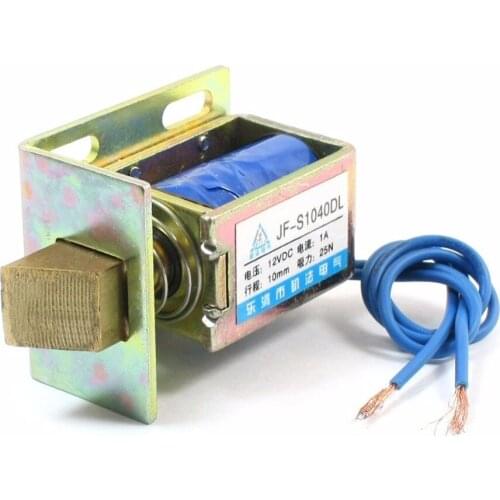 Electric Door Lock Solenoid Electromagnet 12V DC 1A 10mm Stroke 25N Force Open Frame Type