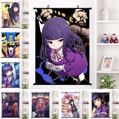 Anime Girl Print Cartoon Character Canvas Painting Plastic Scrolls Picture Hanging Poster Wall Art Decor Home Modern Living Room