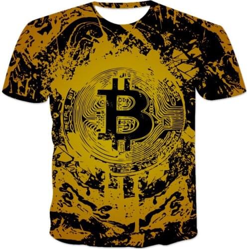 Summer 3d Printing Classic Bitcoin Men and Women Comfortable Oversized T Shirt Short Sleeve O-neck Fashion All-match T Shirt