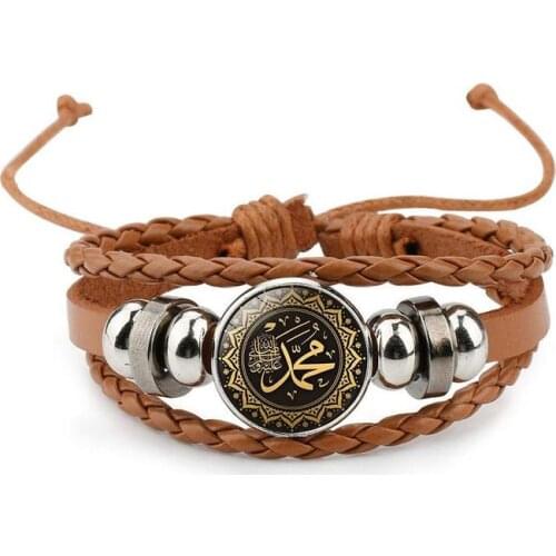 Bohemian Beads Men Women Handmade Vintage Classic Rope Multilayered Leather Bracelet Allah Time Gem Leather Beaded Jewelry Gift