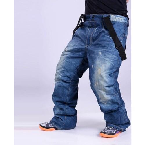 Mens outdoor ski mountaineering pants winter professional snowboard windproof waterproof breathable ski pants keep warm