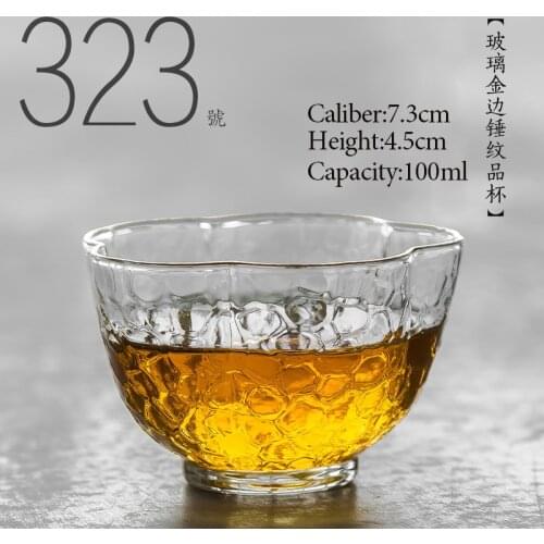 NO.323Chinese high quality Glass tea cup 100ml Kung fu tea set porcelain Japanese Style Handmade Crystal teacup Small tea bowl