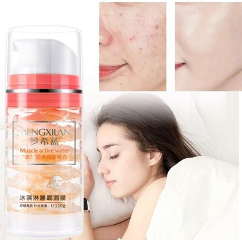 Ice Cream Sleep Mask Night Cream Moisturizing Shrink Pores Fade Fine Lines Acne Whitening Sodium Hyaluronate Skin Care 110ml