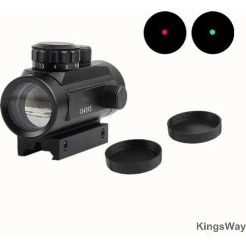 Hunting 1x40 Airsoft Red Green Dot Sight Optical Scope 11mm 20mm Rail Mount For Outdoor