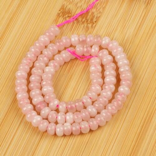 Wholesale Pink Quartz Crystal Flat Round Beads Natural Stone Loose Beads 4-6mm for Jewelry Making Accessories Bracelet DIY