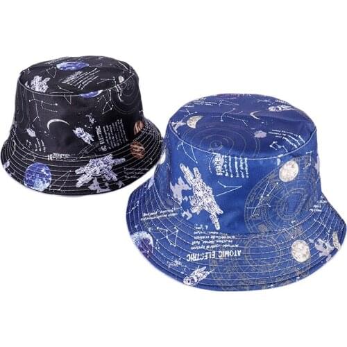 2019 Cotton Geometric printy Bucket Hat Fisherman Hat outdoor travel hat Sun Cap Hats for Men and Women 190